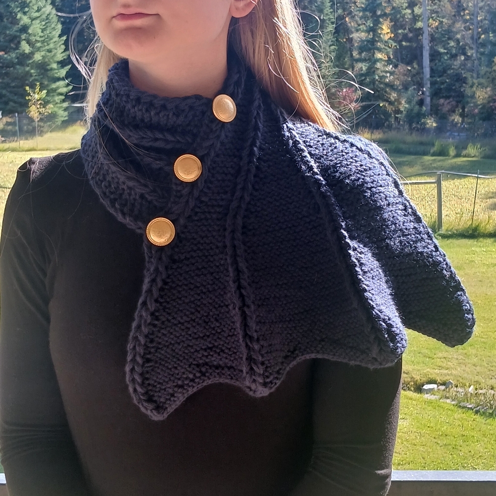 Dragon Wing Cowl Scarf - Navy